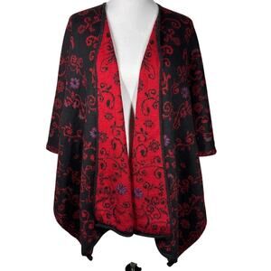 Tey Art, Alpaca Cape / Poncho Alpaca Blend, One Size, Reversible